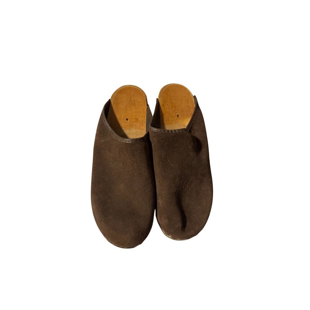 Olof Daughters by Ulla Leather Womens Size 7 Clogs Wooden